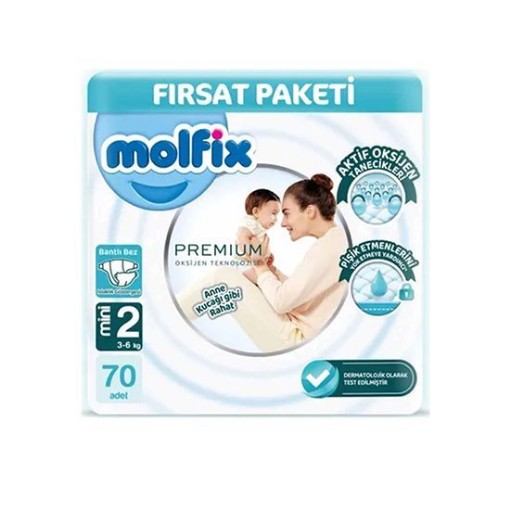 MOLFİX BEBEK BEZİ PREMİUM FIRSAT (2 NO) 70 Lİ. ürün görseli