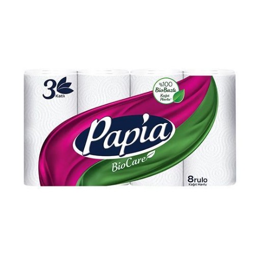 PAPİA KAĞIT HAVLU 8 RULO BİO CARE. ürün görseli