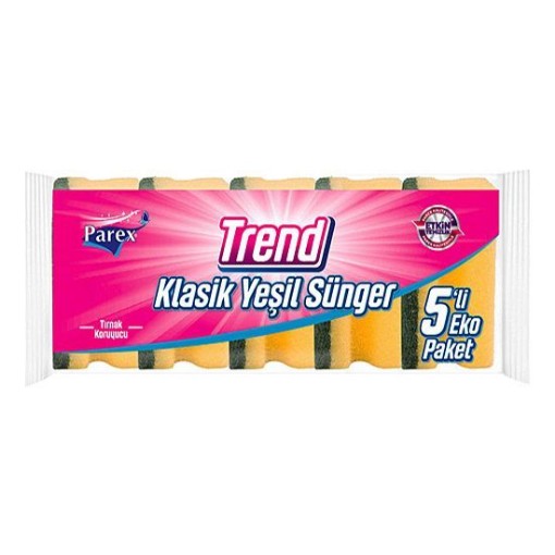 PAREX BULAŞIK SÜNGERİ 5 Lİ OLUKLU. ürün görseli