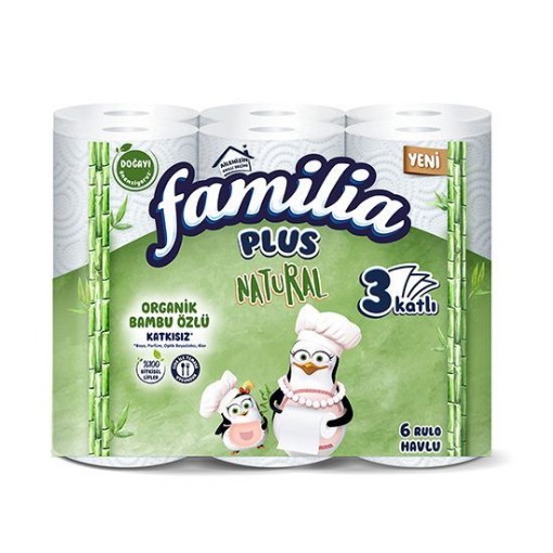 FAMİLİA KAĞIT HAVLU 6 RULO NATUREL. ürün görseli
