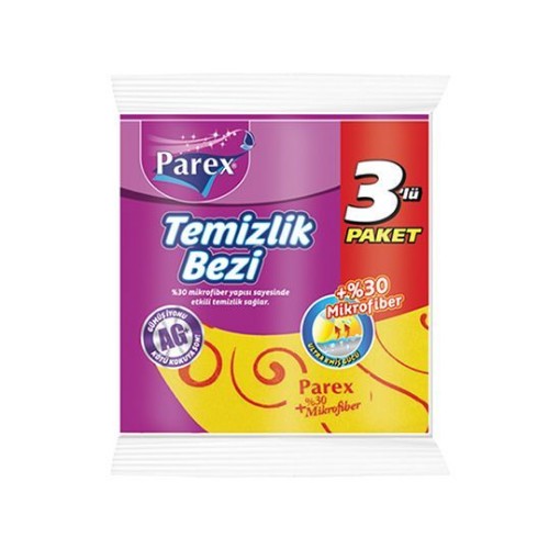 PAREX TEMİZLİK BEZİ 3 LÜ %30 MİKROFİBERLİ SARI. ürün görseli